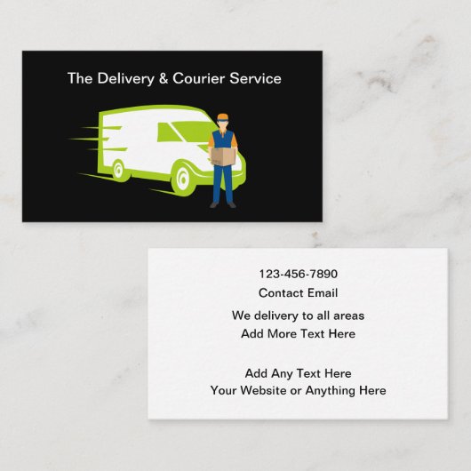 Delivery And Courier Services Business Card 名刺 (正面/裏面)