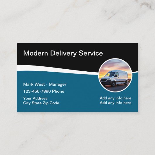 Delivery Courier Modern Simple Business Card 名刺 (正面)