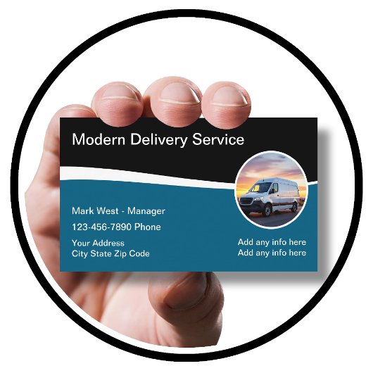 Delivery Courier Modern Simple Business Card 名刺