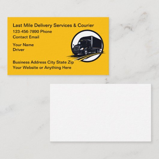 Delivery Driver And Courier Business Cards 名刺 (正面/裏面)