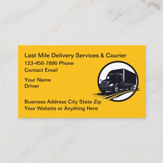 Delivery Driver And Courier Business Cards 名刺 (正面)