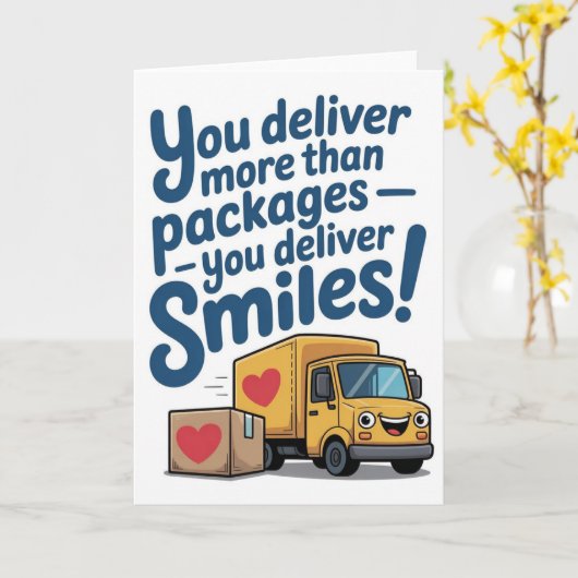 Delivery Driver Thank You Card カード (黄色い花)