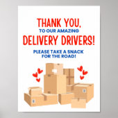 Delivery Driver Thank You Sign ポスター (正面)