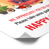 Delivery Driver Thank You Sign ポスター (角)