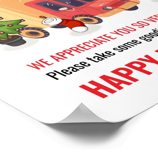 Delivery Driver Thank You Sign ポスター (角)