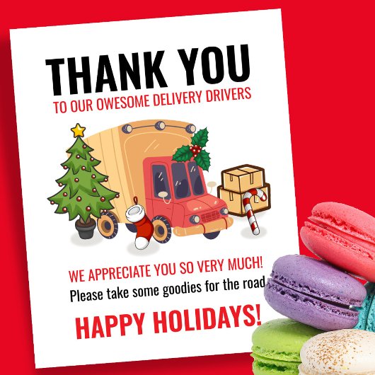 Delivery Driver Thank You Sign ポスター