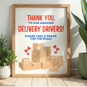 Delivery Driver Thank You Sign ポスター