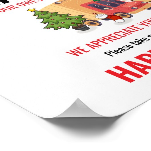 Delivery Driver Thank You Snack Sign ポスター (角)