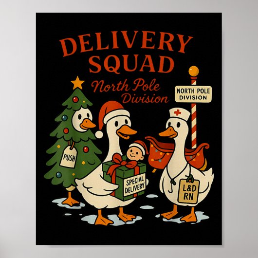 Delivery Squad Labor And Delivery Nurse Christmas  ポスター (正面)