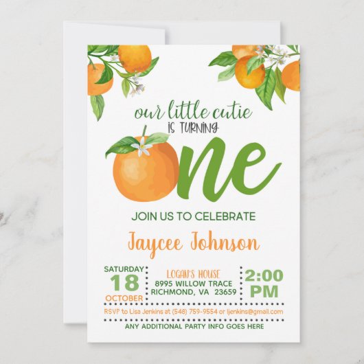 Dell Littleかわいこちゃんが1つの招待状に転換中- OP 招待状 (正面)