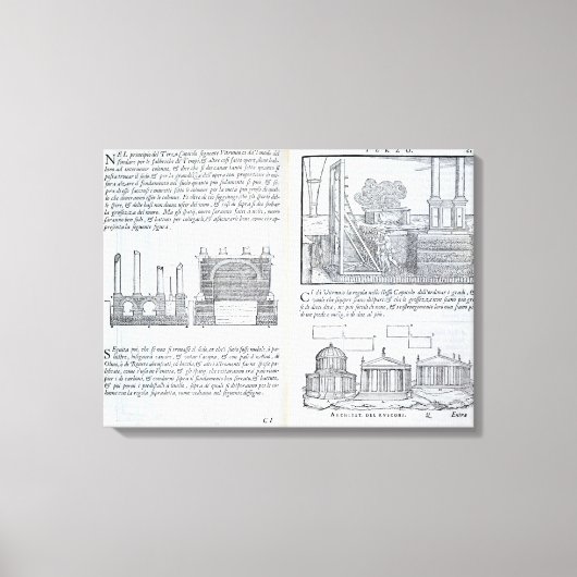 Della Archituturaの基礎を築くパブ キャンバスプリント (正面)