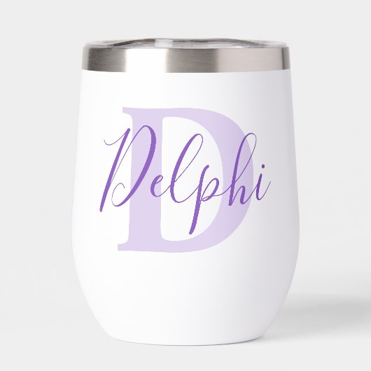 Delphi name meaning and monogram purple text (背面)
