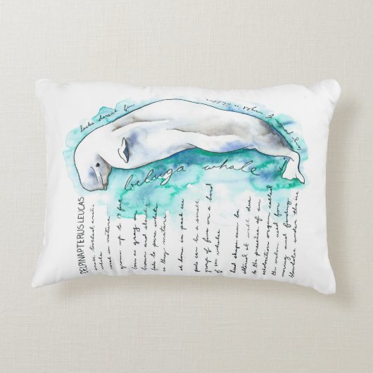 DelphinapterusのLeucasのシロイルカのクジラの枕 アクセントクッション (裏面)