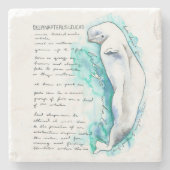 DelphinapterusのLeucasのシロイルカのクジラの石のコースター ストーンコースター (正面)