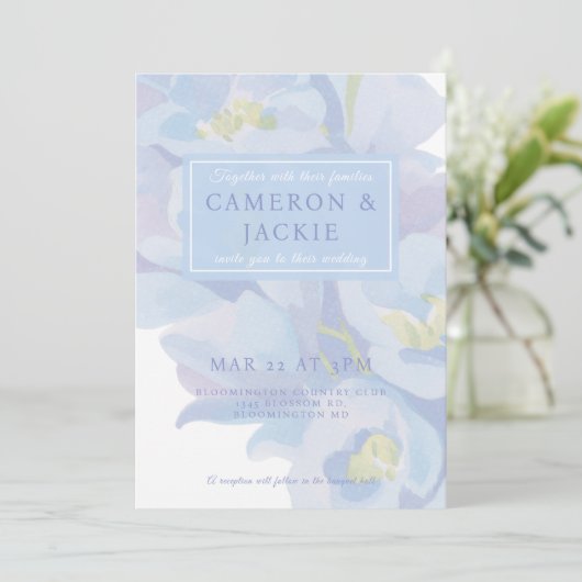 Delphinium Blue Wedding 招待状 (スタンド正面)