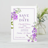Delphinium floral save the date purple photo セーブザデート (スタンド正面)