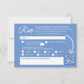 Delphinium flowers blue water color結婚のQRコード 出欠カード (裏面)