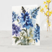Delphinium - Watercolor flowers カード (黄色い花)