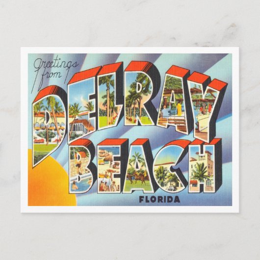 Delrayビーチ, Florida Travelからの挨拶 ポストカード (正面)