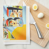 Delray BeachフロリダFLのヴィンテージ旅行記念品 キッチンタオル (四つ折り)