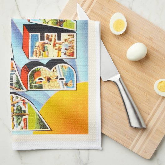 Delray BeachフロリダFLのヴィンテージ旅行記念品 キッチンタオル (四つ折り)