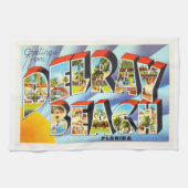 Delray BeachフロリダFLのヴィンテージ旅行記念品 キッチンタオル (横)
