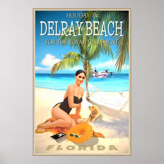 Delray Beach Florida Travel Poster Princess Royal ポスター (正面)