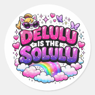 Delulu Is The Selulu | Funny Gen Z Saying ラウンドシール