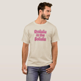 Delulu is the Solulu ピンクグリッタートシャツ | おもしろい Tシャツ