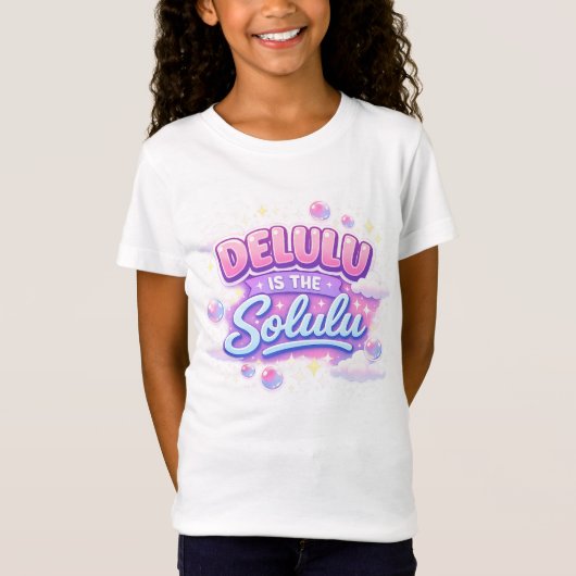 Delulu Is the Solulu – Cute Kawaii Aesthetic  Tシャツ (正面)