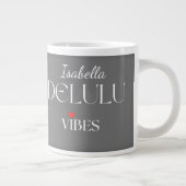 Delulu Vibes, Cute Girlycore Gift for Her Birthday ジャンボコーヒーマグカップ (右)