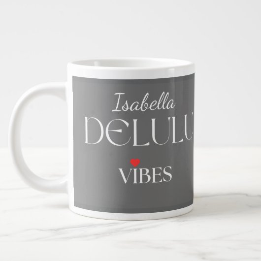 Delulu Vibes, Cute Girlycore Gift for Her Birthday ジャンボコーヒーマグカップ (左)