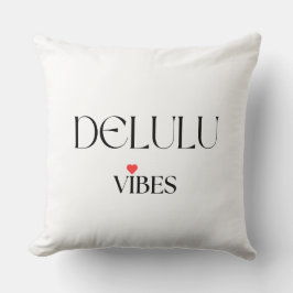 Delulu Vibes, Funny Aesthetic Quote Gift クッション