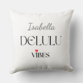 Delulu Vibes, Funny Aesthetic Quote Gift クッション (裏面)