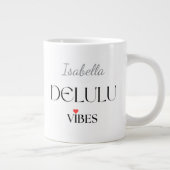 Delulu Vibes, Funny Aesthetic Quote Gift ジャンボコーヒーマグカップ (右)