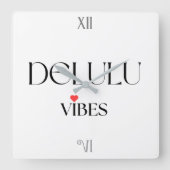 Delulu Vibes, Funny Aesthetic Quote Gift スクエア壁時計 (正面)