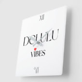 Delulu Vibes, Funny Aesthetic Quote Gift スクエア壁時計 (傾斜)