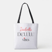 Delulu Vibes, Funny Aesthetic Quote Gift トートバッグ (裏面)