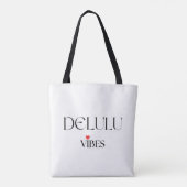 Delulu Vibes, Funny Aesthetic Quote Gift トートバッグ (裏面)