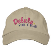 Delulu with a Plan Funny Embroidered Baseball Cap 刺繍入りキャップ (正面)