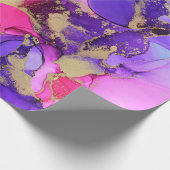 Deluxe Purple Pink Gold Ink Flow. Liquid layers of ラッピングペーパー (角)