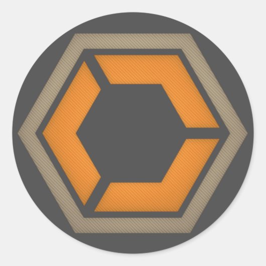 DEM 3" HEXロゴシール ラウンドシール (正面)