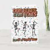 🎉 “Dem Bones” Funny Skeleton Birthday Card 💀🎂 カード (正面)