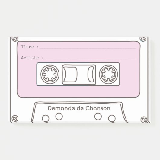 Demande Musique "Cassette" ポストイット (正面)