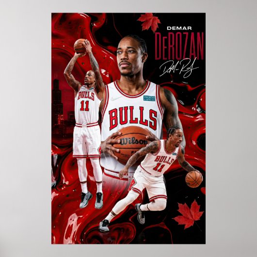 DeMar DeRozan Chicago Bulls Dynamic Poster Art ポスター (正面)