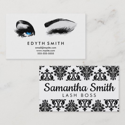 Demaskの黒いマスカラかまつげの名刺 名刺 (正面/裏面)
