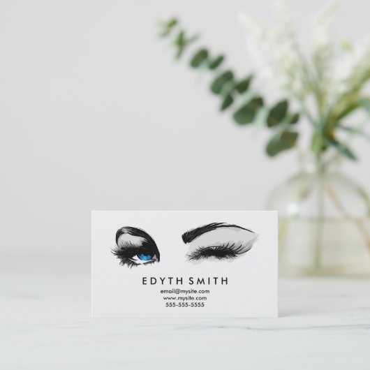 Demaskの黒いマスカラかまつげの名刺 名刺 (スタンド正面)