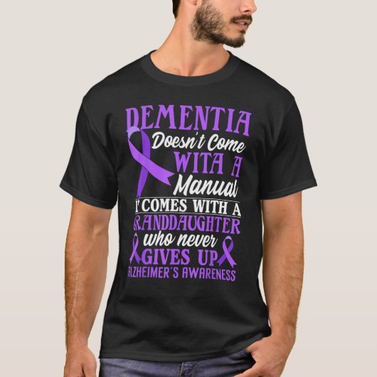 Dementia Alzheimers Awareness Purple Ribbon Grandd Tシャツ (正面)