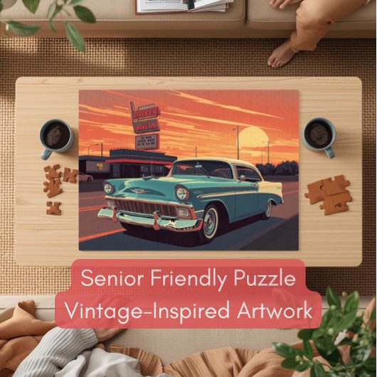 Dementia‑Friendly 1950s Drive‑In Puzzle ジグソーパズル