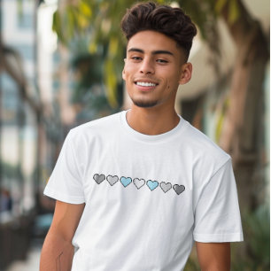 Demiboyフラグピクセルハート Tシャツ